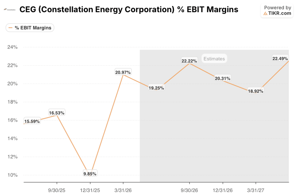 constellation energy stock ebit margins
