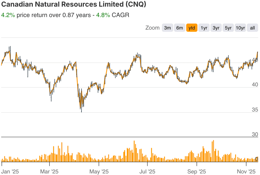 Canadian Natural Resources YTD