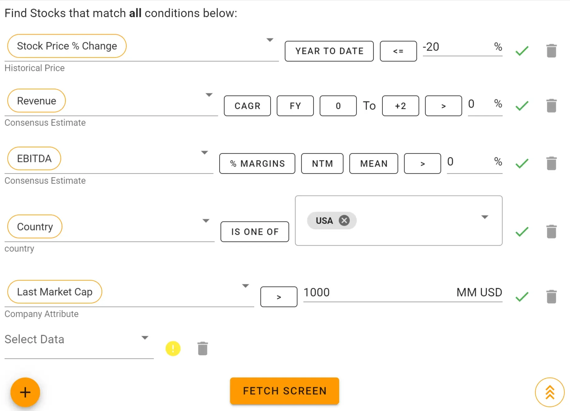 Value Screener Filters