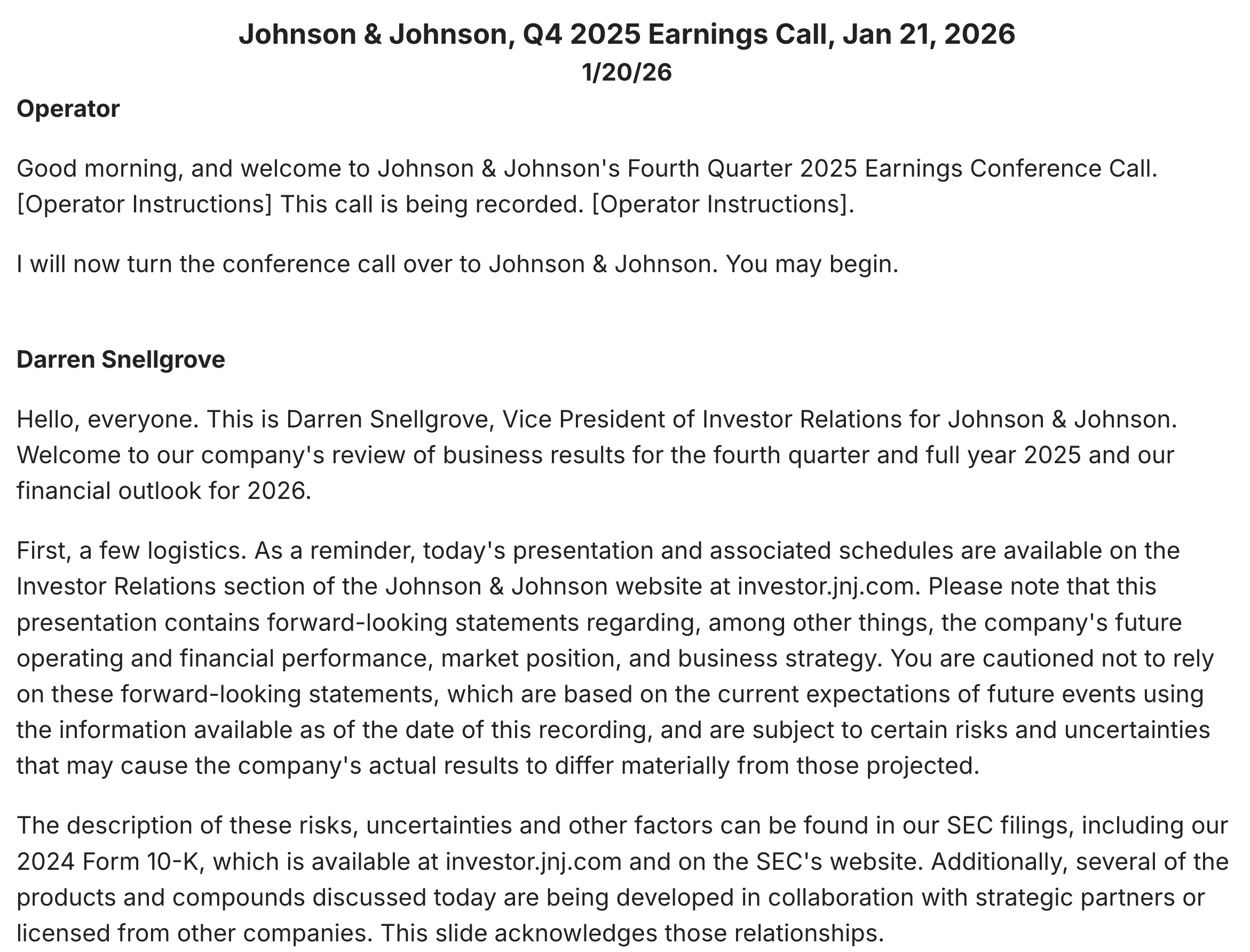 Earnings Call Transcript