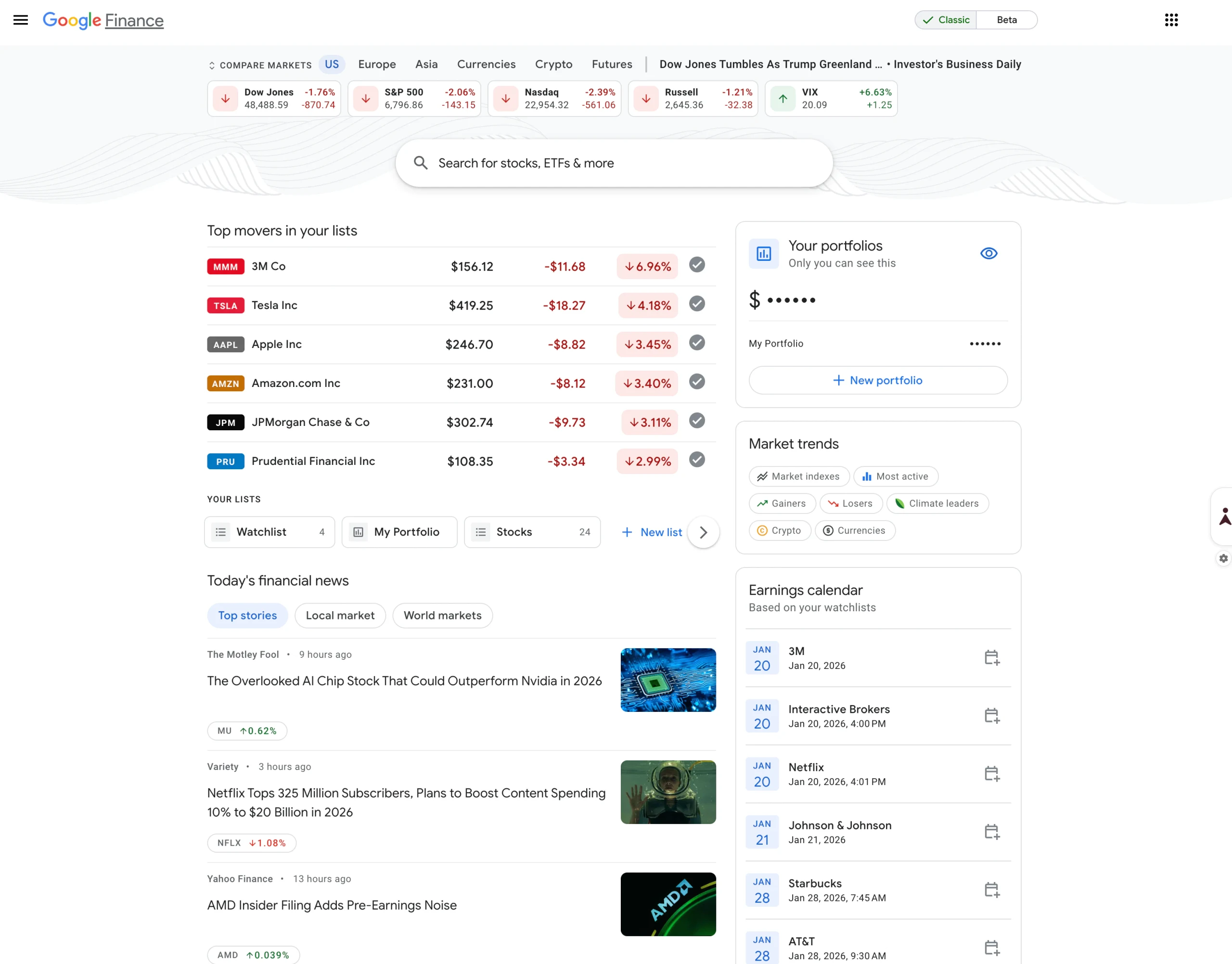 Google Finance Screener