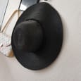 Hat, Strand hat, Amust, str. 58 cm, Sort, Filt, Ubrugt