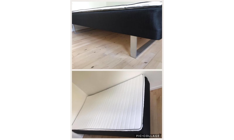 Køb boxmadras (120x200) med topmadras og stålm... tilsalg.dk Ben til boxmadras