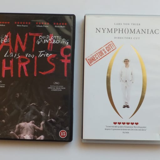 DVDer. "Antichrist" og "Nymphomaniac, del 1 og 2" (komplet). Instruktør Lars Von Trier