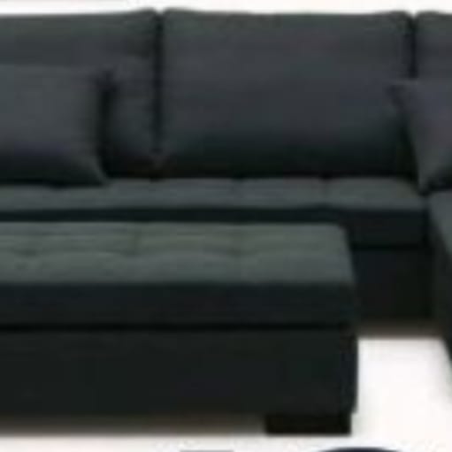 God og billig sofa med chaiselong og puf