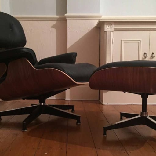 Original Herman Miller valnød Eames Lounge Chair & Ottoman