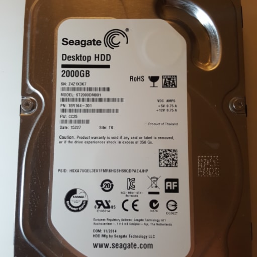 Seagate 2TB 3.5" Desktop Hard Drive