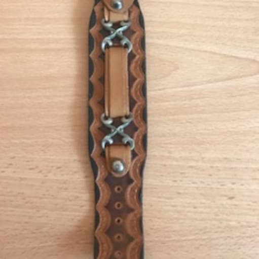 Læderarmbånd, nyt og ubrugt, 23 x 4 cm
