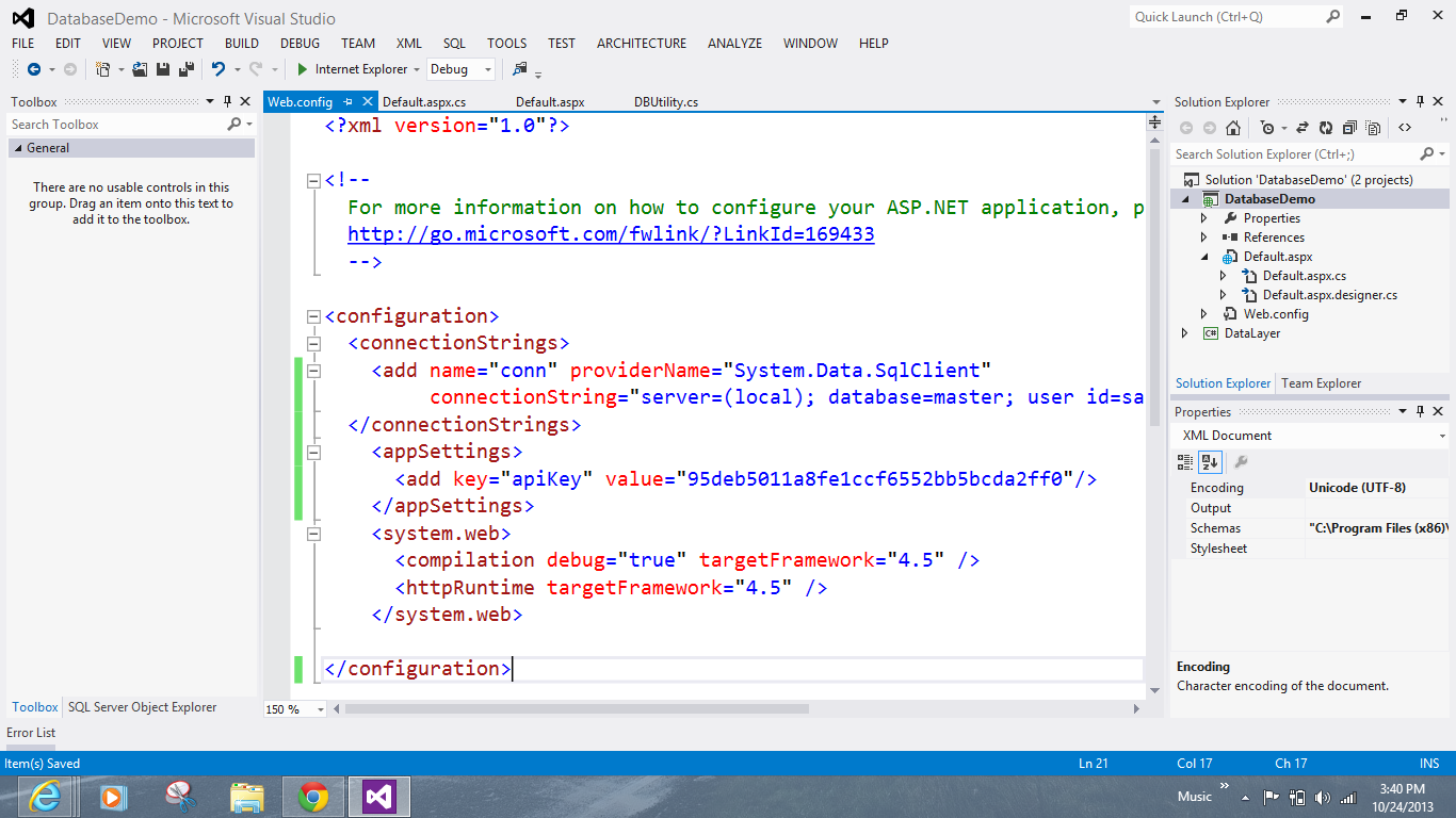 Config examples. Asp net encoding html. В файл web.config Visual Studio где находится.