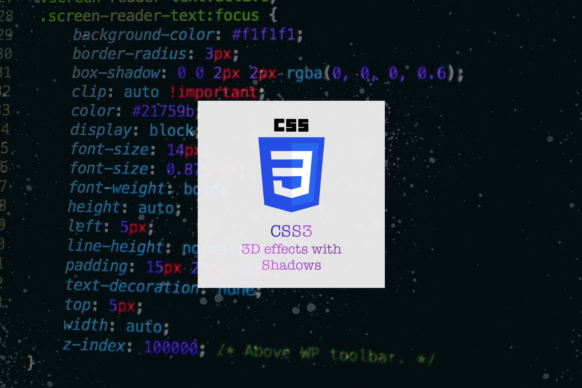 Get 3D effects with Shadows in CSS3