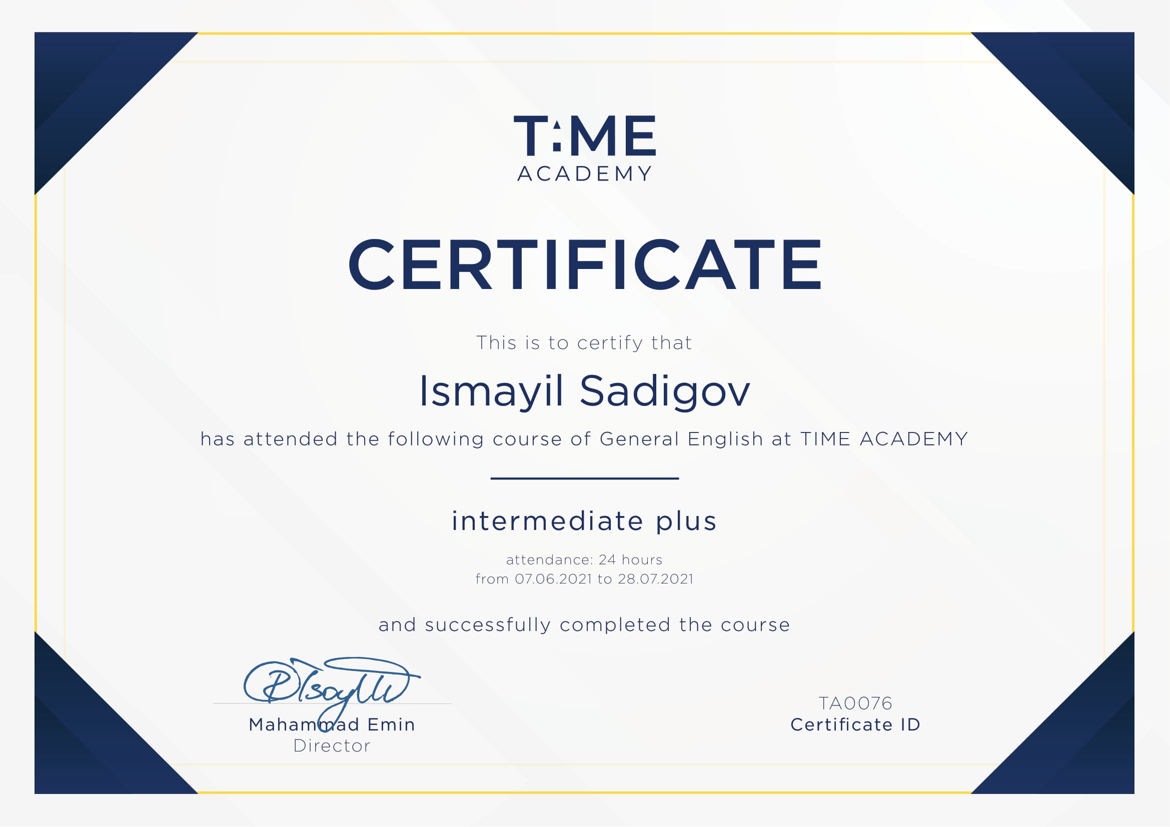 certificate