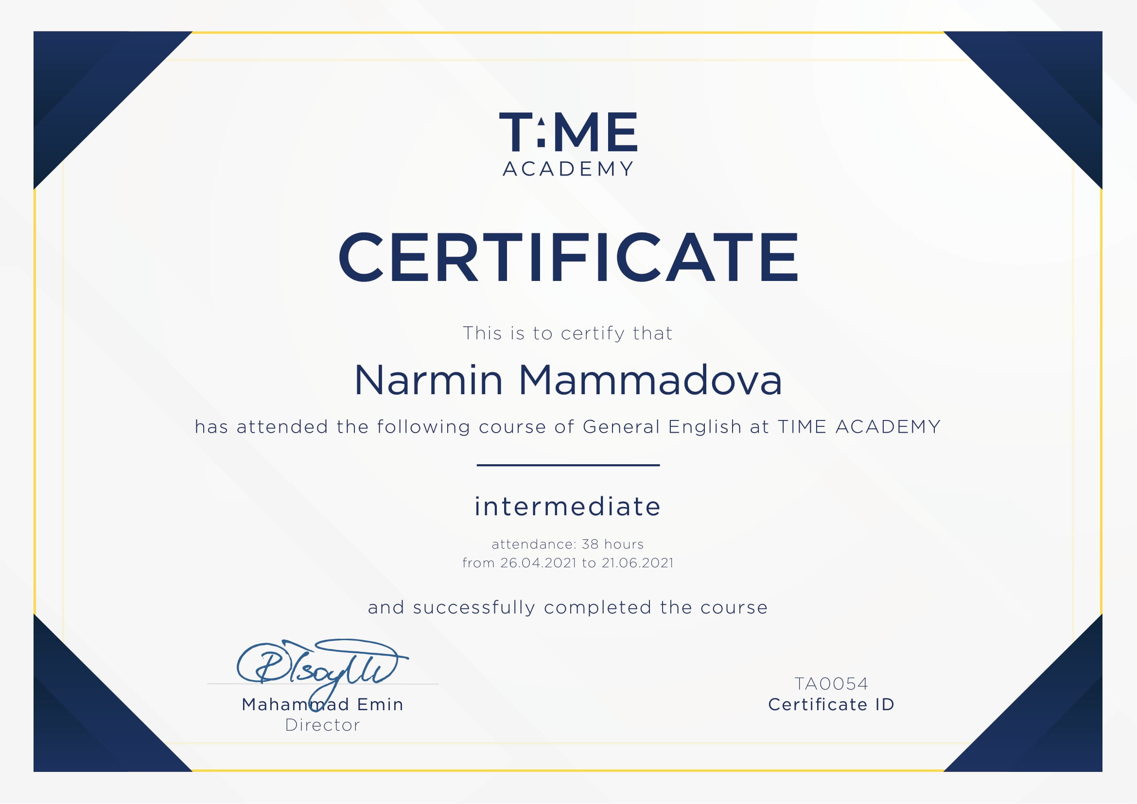 certificate