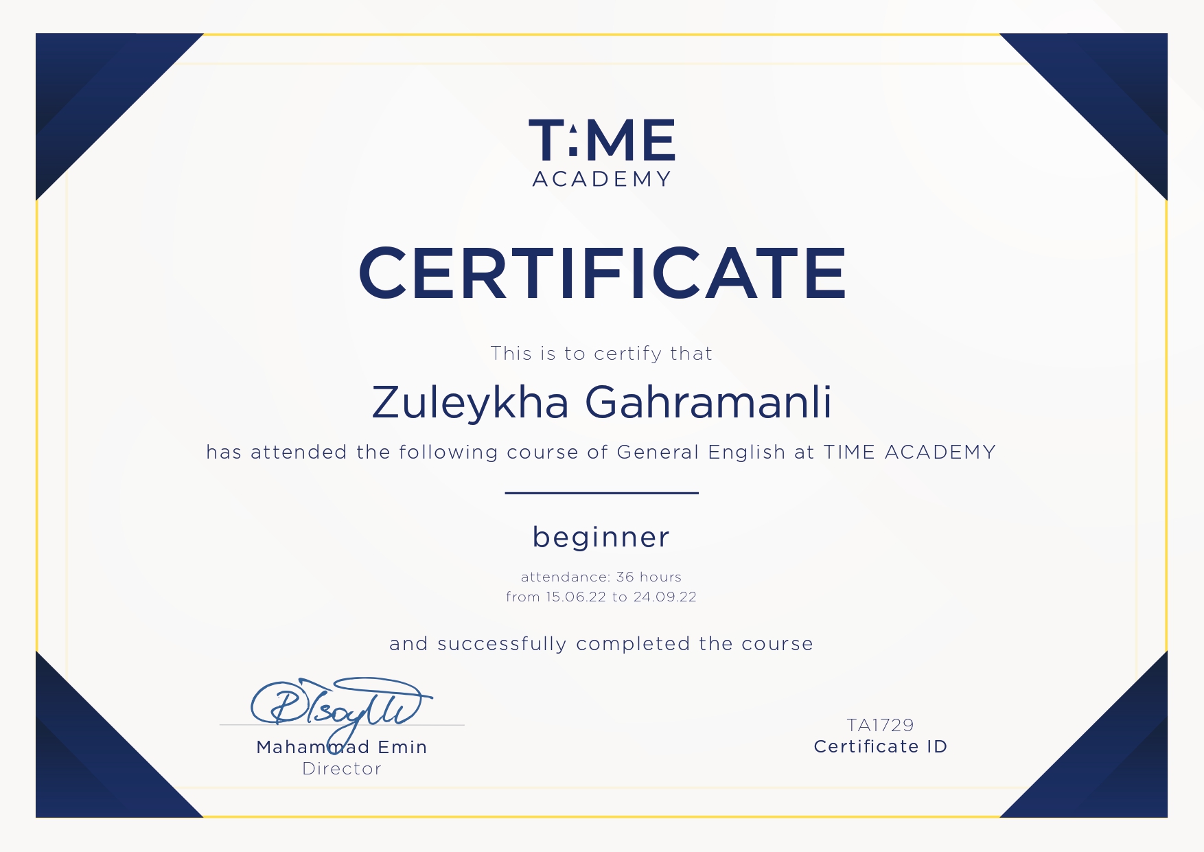 certificate