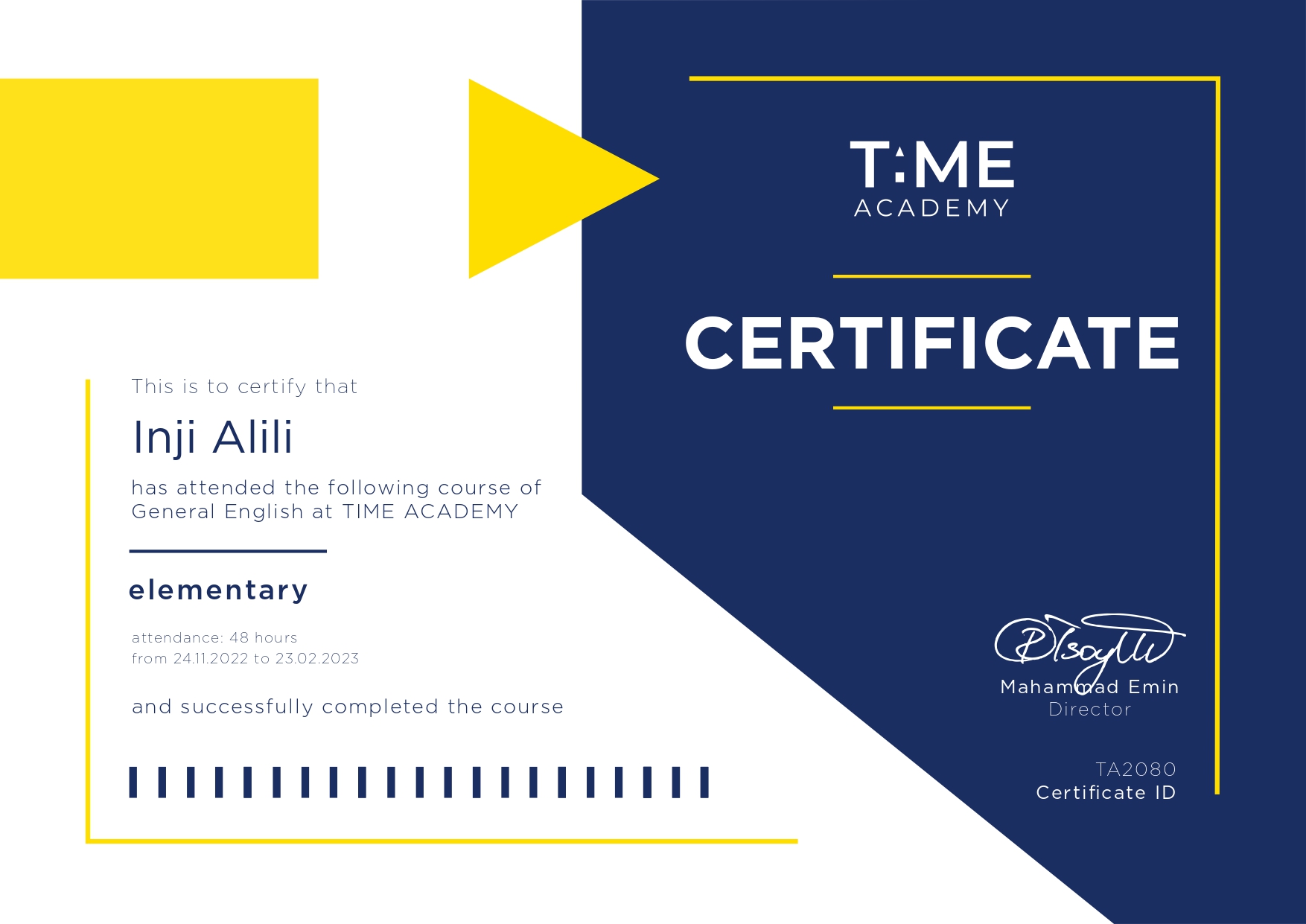 certificate