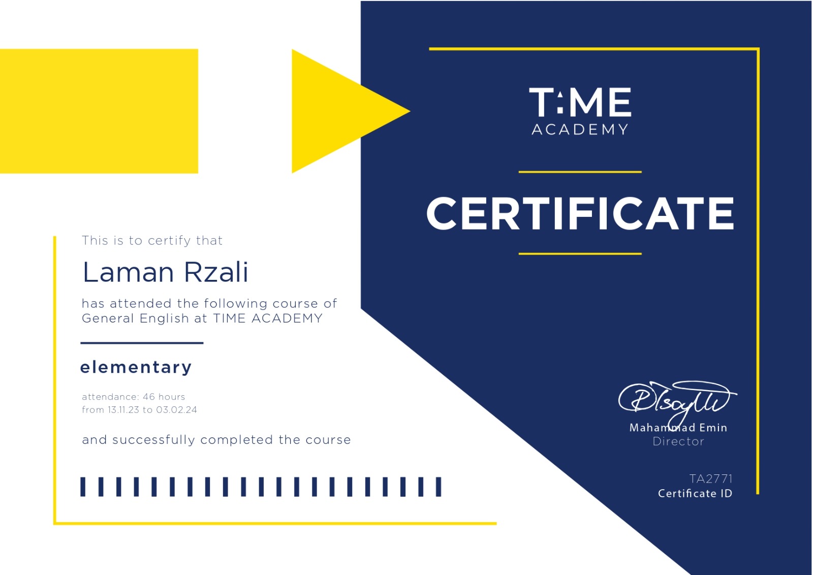 certificate