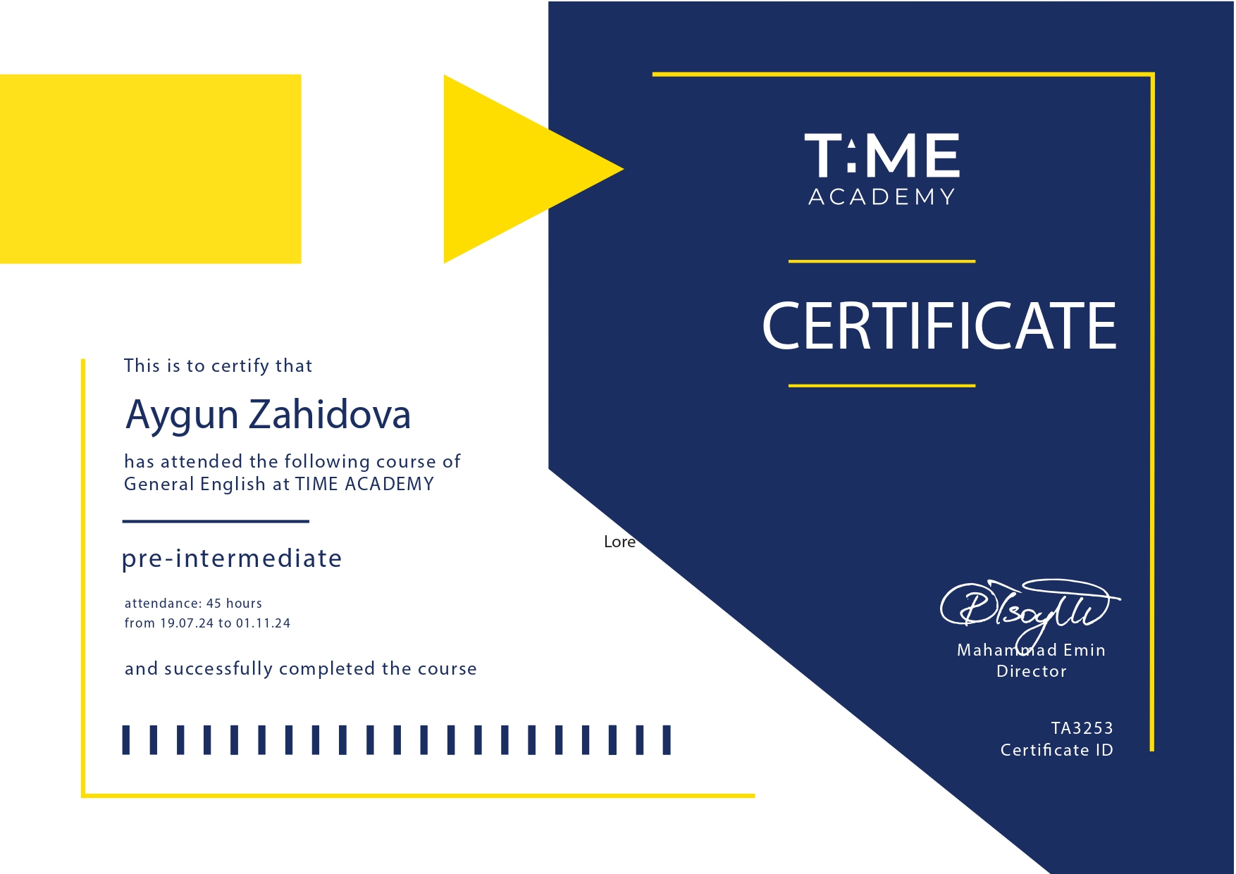 certificate