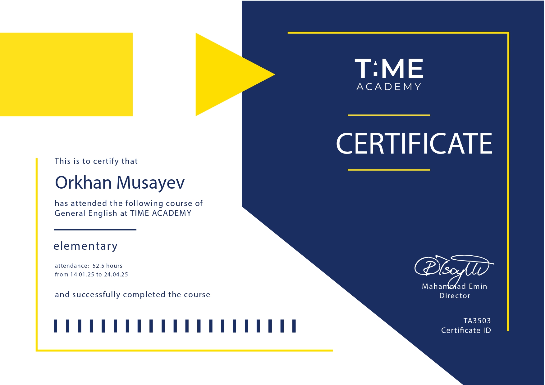certificate