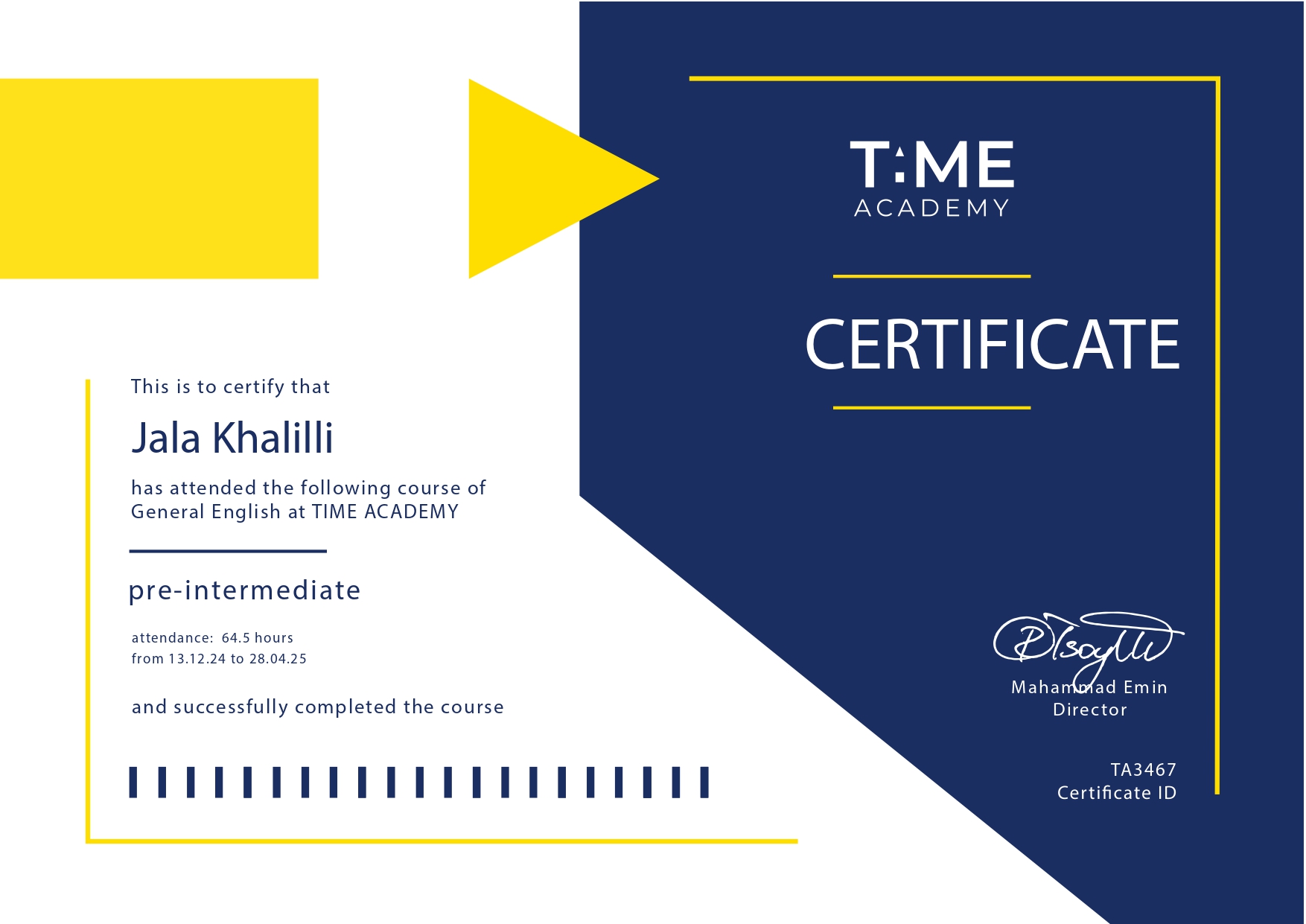 certificate