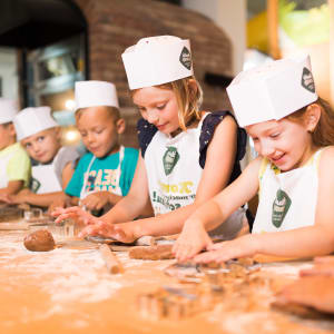 Children participate in a baking class