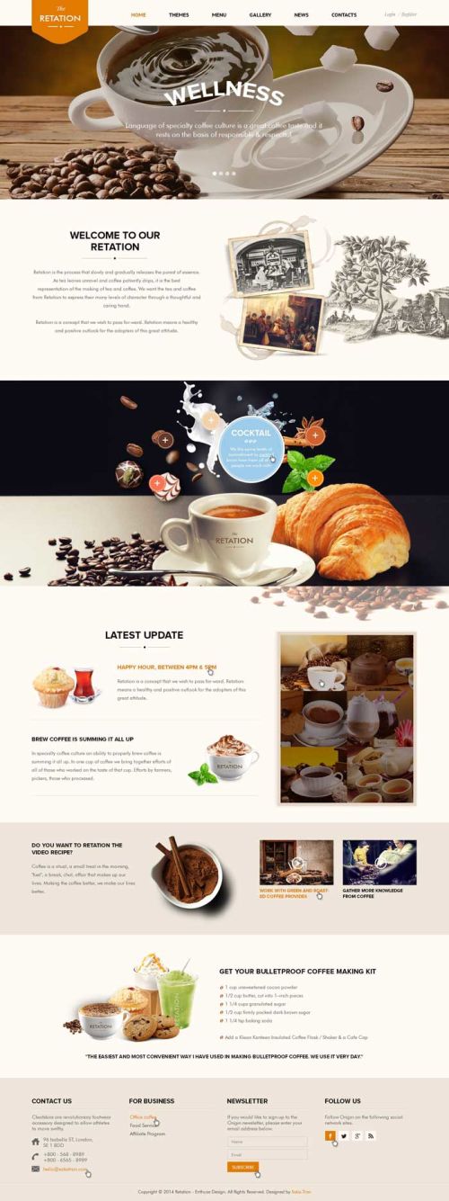 Giao diện website cafe 01