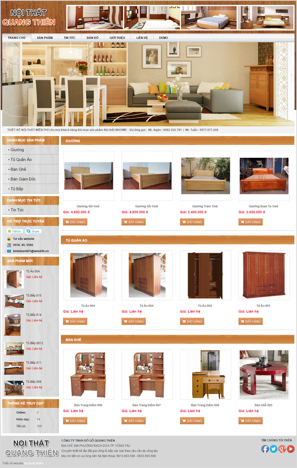 Giao diện mẫu web nội thất 3