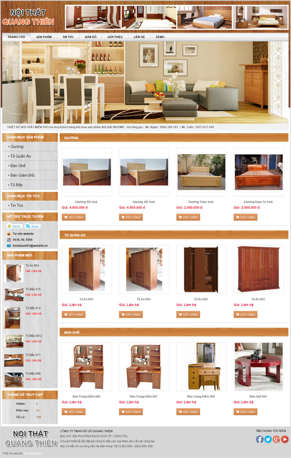 Giao diện mẫu web nội thất 3