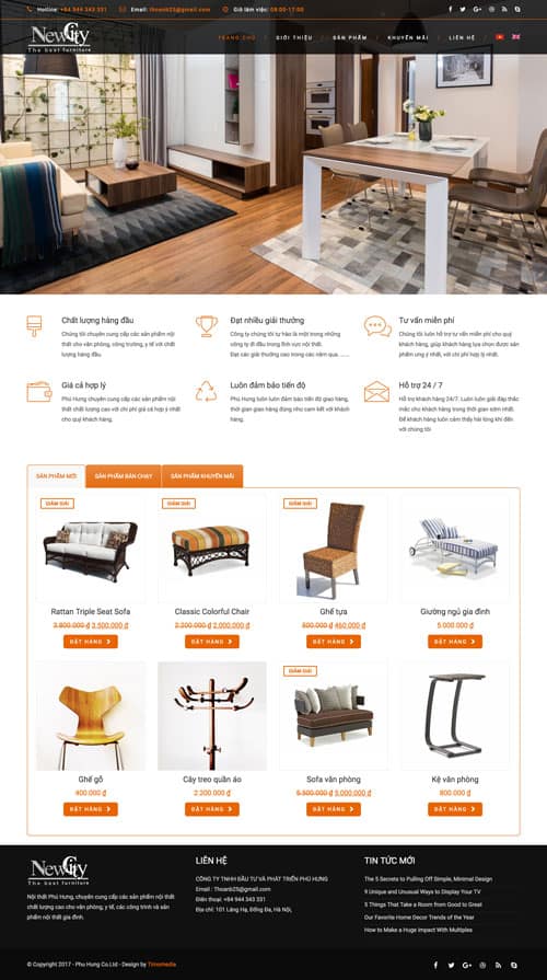 Giao diện web nội thất 01