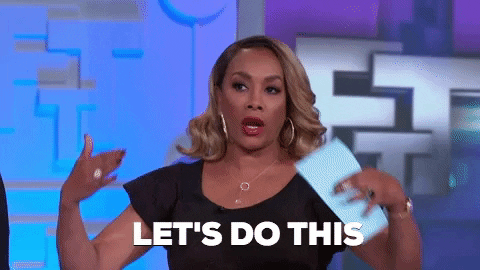 Woman saying "lets do this"