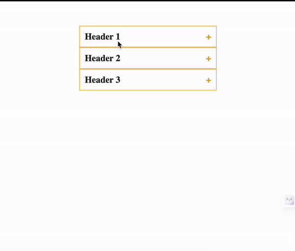 Accordion menu using Html, CSS and JavaScript
