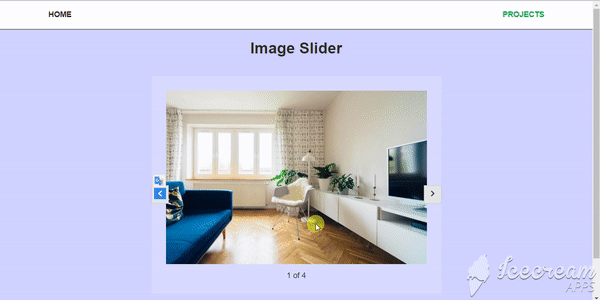 Vanilla js image slider built with HTML, CSS and JavaScript