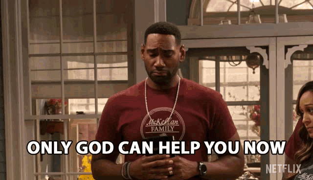 man saying "only God Can Save You"