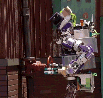 A robot trying to twist a door numb but twisting the air instead