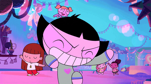 Litte girl playing an air guitar (Image from Giphy)