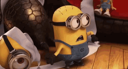 A minion saying 'whaaaaaaaaaat!'