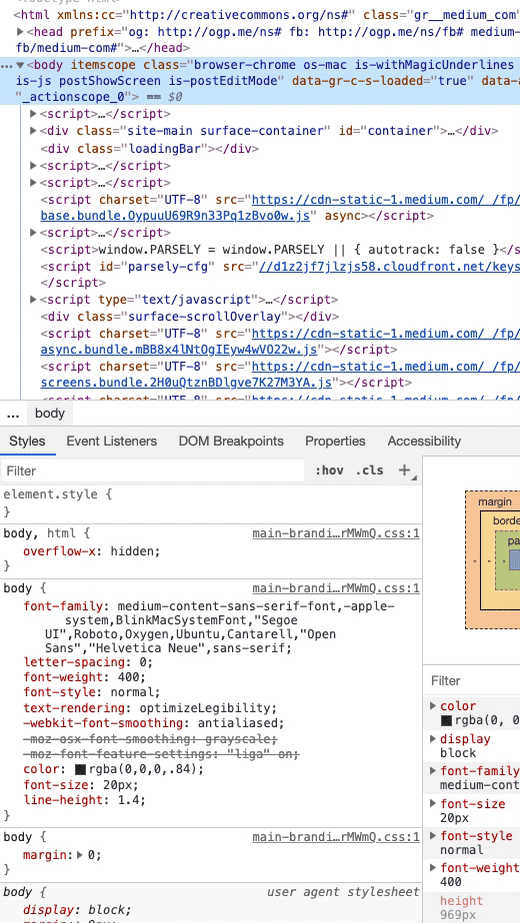 Elements section of the Chrome Dev Tools showing a horizontal SplitPane componentt