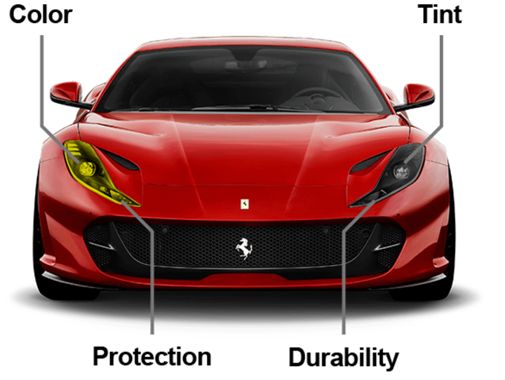 paint protection film, headlight protection film, colored headlights