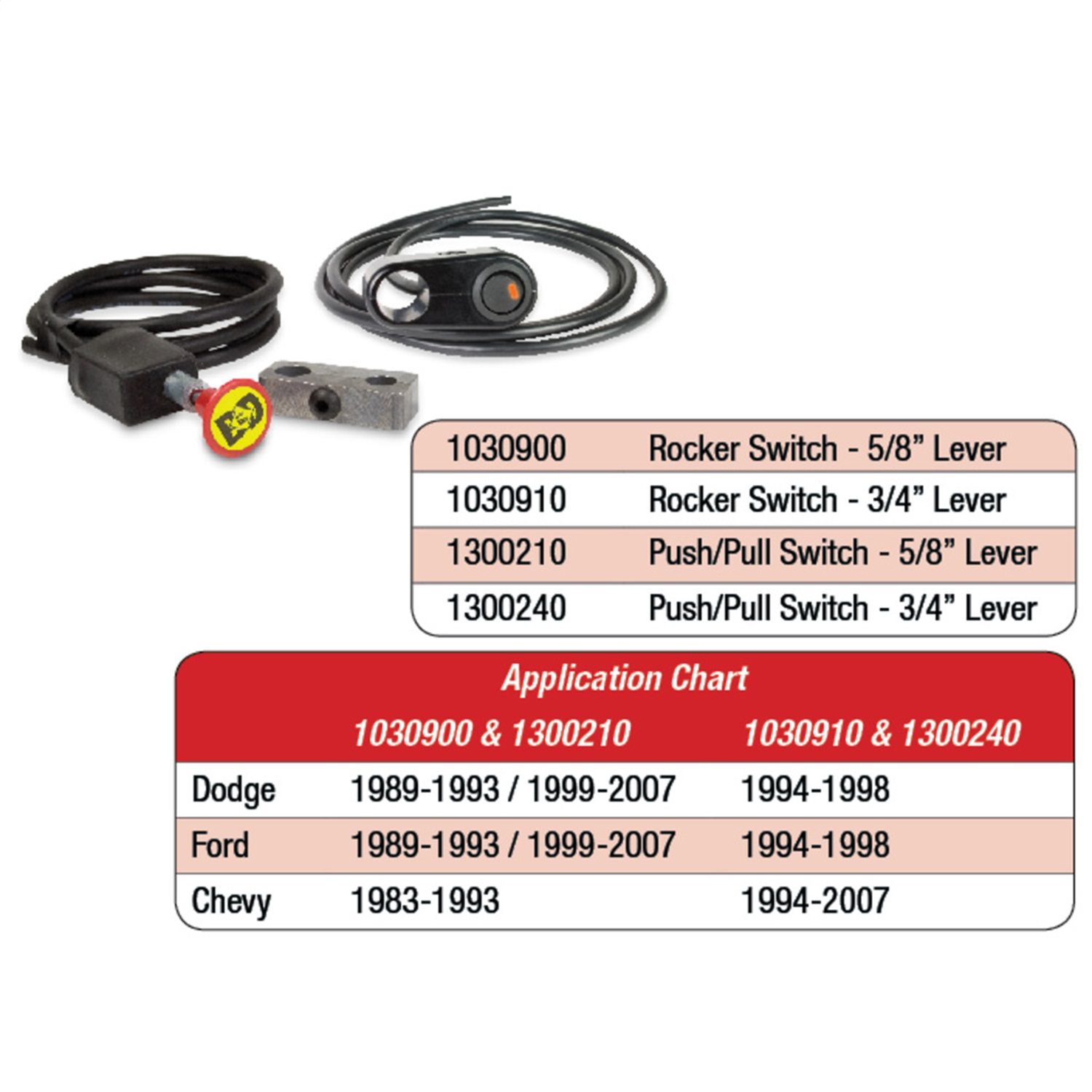 BD Diesel 1300210 Exhaust Brake Push/Pull Switch Kit 1300210