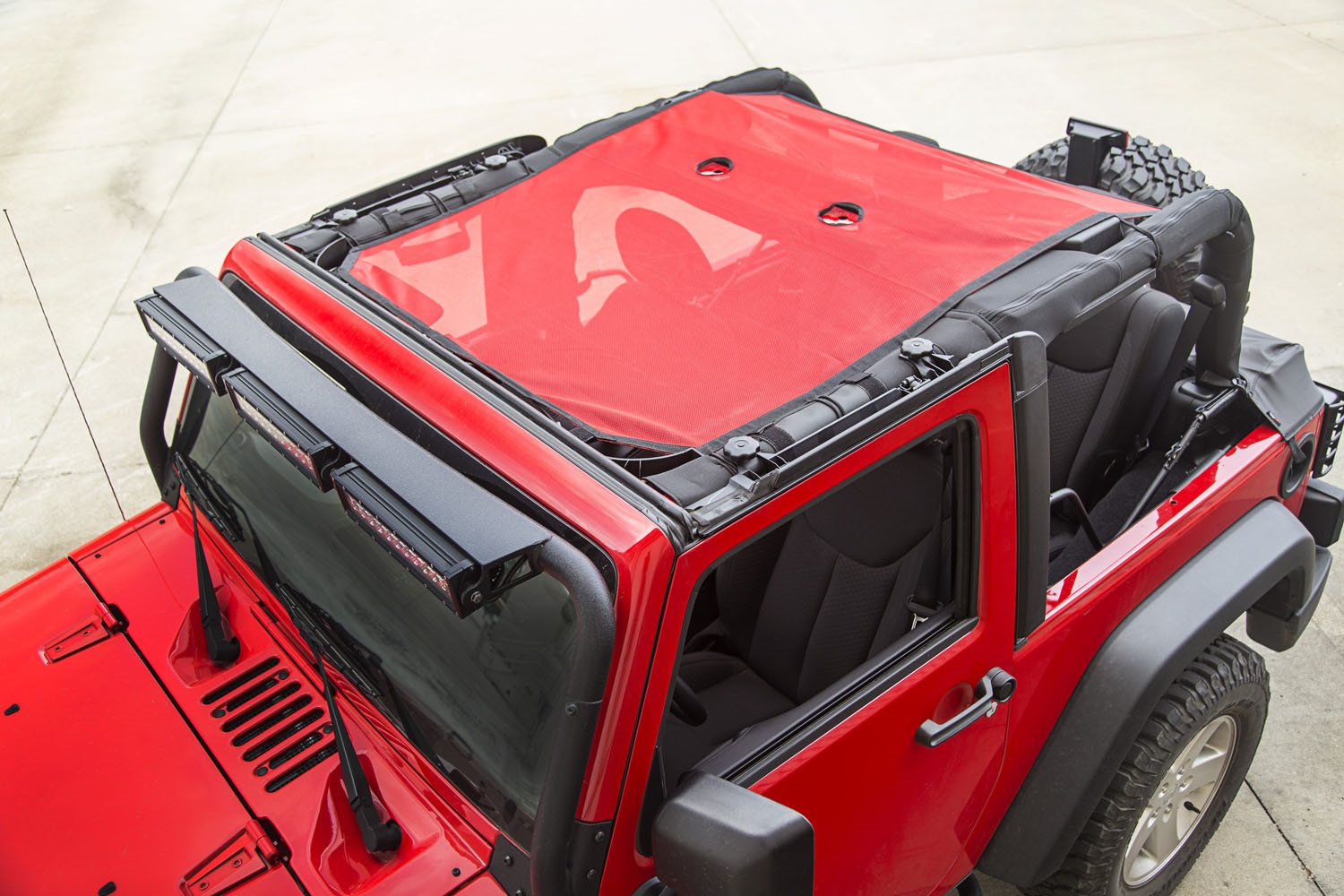 Rugged Ridge Eclipse Sun Shade, Red; 07-18 Jeep Wrangler JK, 2 Door - Tint  World