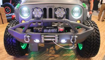 Silver Jeep with Hitch