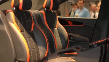 Interior of Car with Orange Highlights