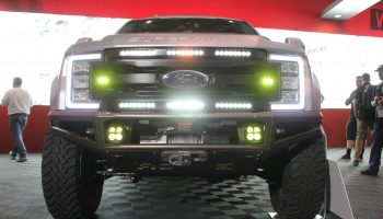 White Truck Green Headlights