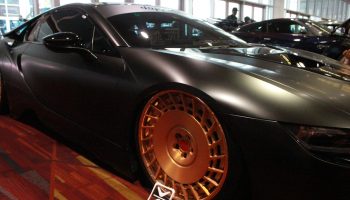 Black Car with Red Wheels