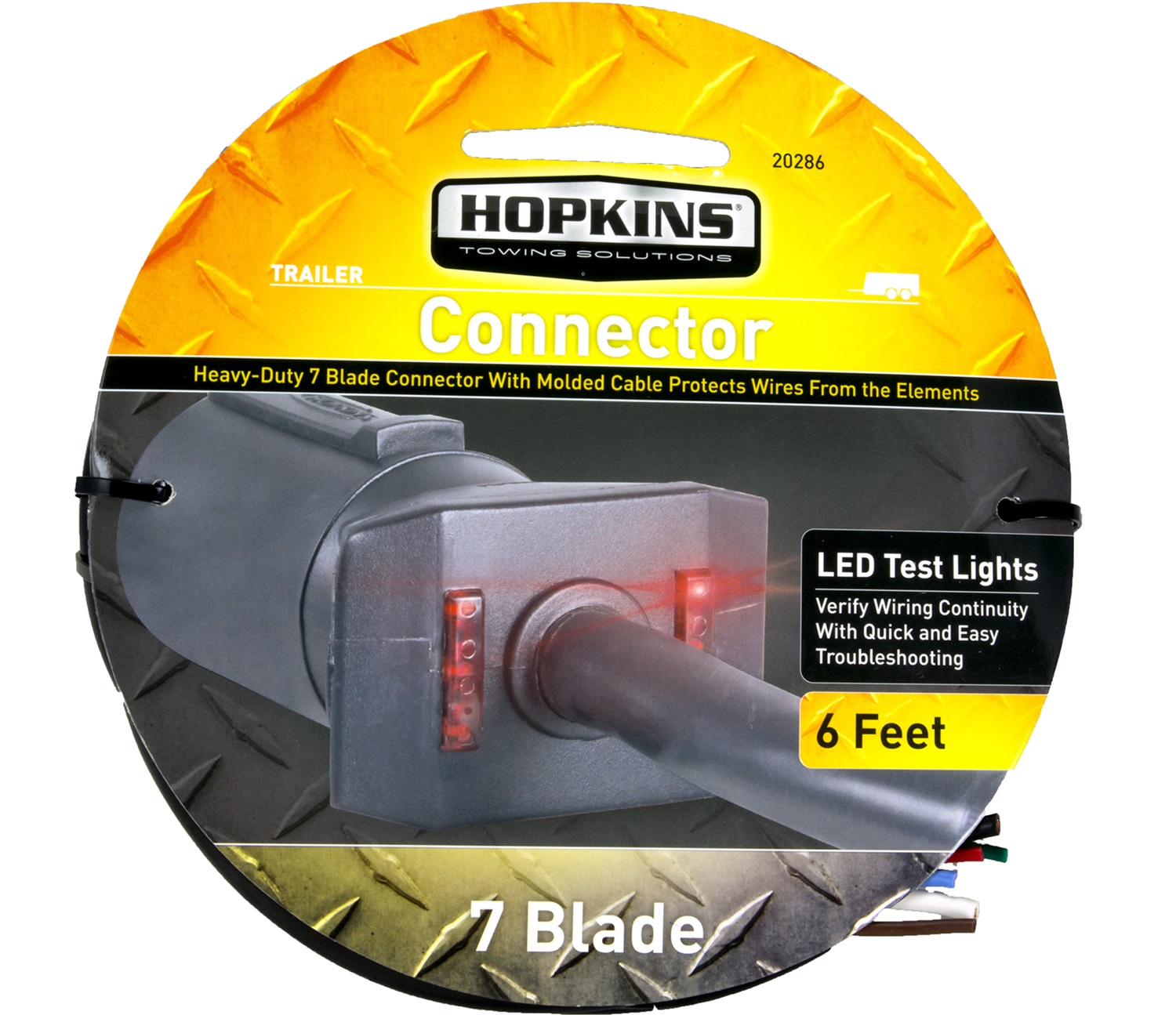 Hopkins Towing Solutions 7-RV Blade Molded Trailer Cable, 6 ft.