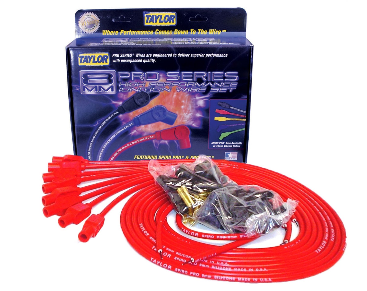 Taylor Cable Spark Plug Wire Set 8mm Spiro-Pro Wire 73255 Taylor Cable Spark Plug Wire Set 8mm Spiro-Pro Wire 73255