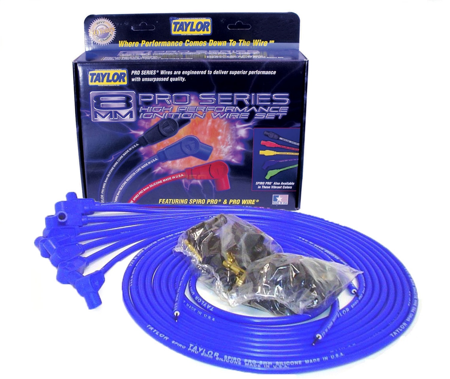 Taylor Cable Spark Plug Wire Set 8mm Spiro-Pro Wire 73651 Taylor Cable Spark Plug Wire Set 8mm Spiro-Pro Wire 73651