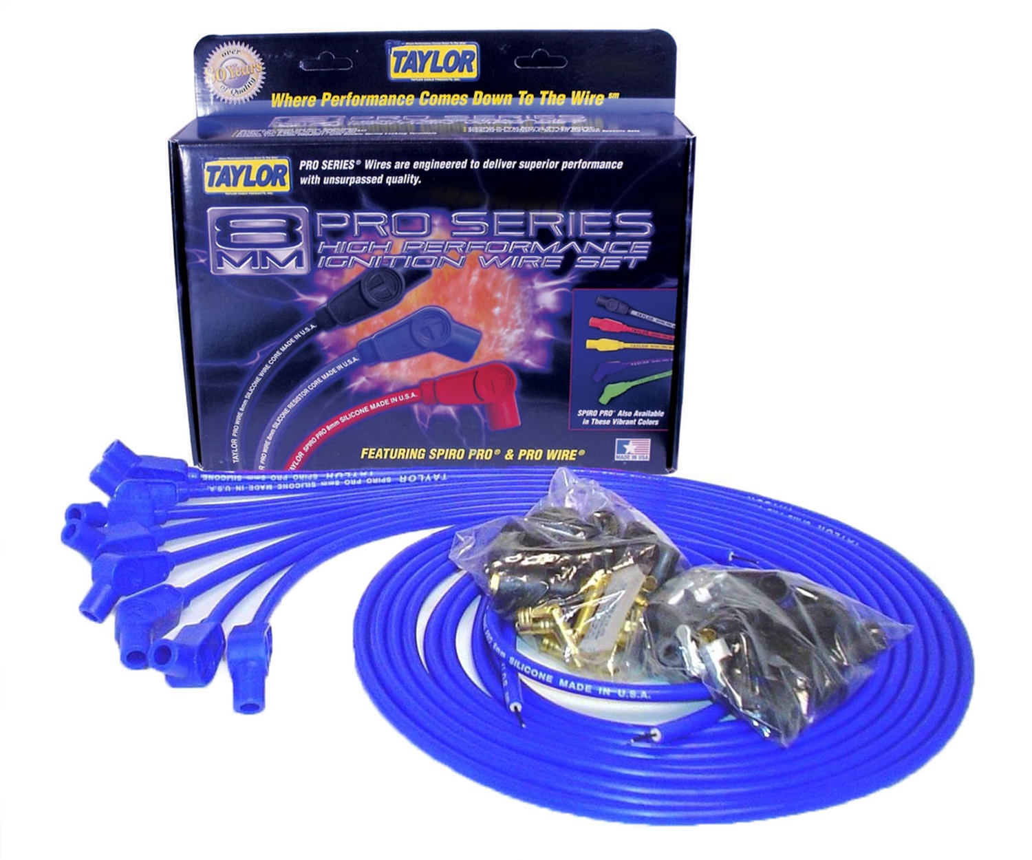 Taylor Cable Spark Plug Wire Set 8mm Spiro-Pro Wire 73653 Taylor Cable Spark Plug Wire Set 8mm Spiro-Pro Wire 73653