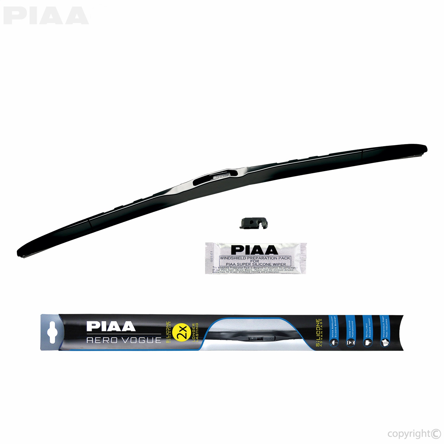 MADE IN JAPAN PIAA AERO VOGUE SILICONE WINDSHIELD WIPER BLADES 17 17 SET