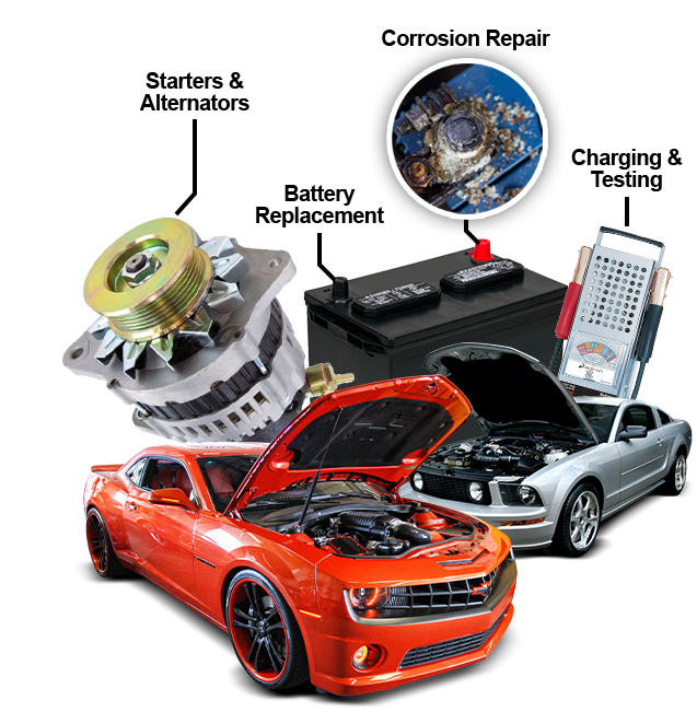 car batteries. starting & charging, battery replacement, battery service