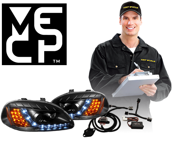 MECP trained LED headlight Certified LED headlight Technicians, mobile electronics technicians