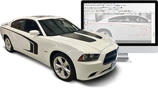 A sports car and iMac